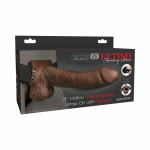 Fetish Fantasy 8in Hollow Rechargeable Strap-on With Remote, Brown - Image 3