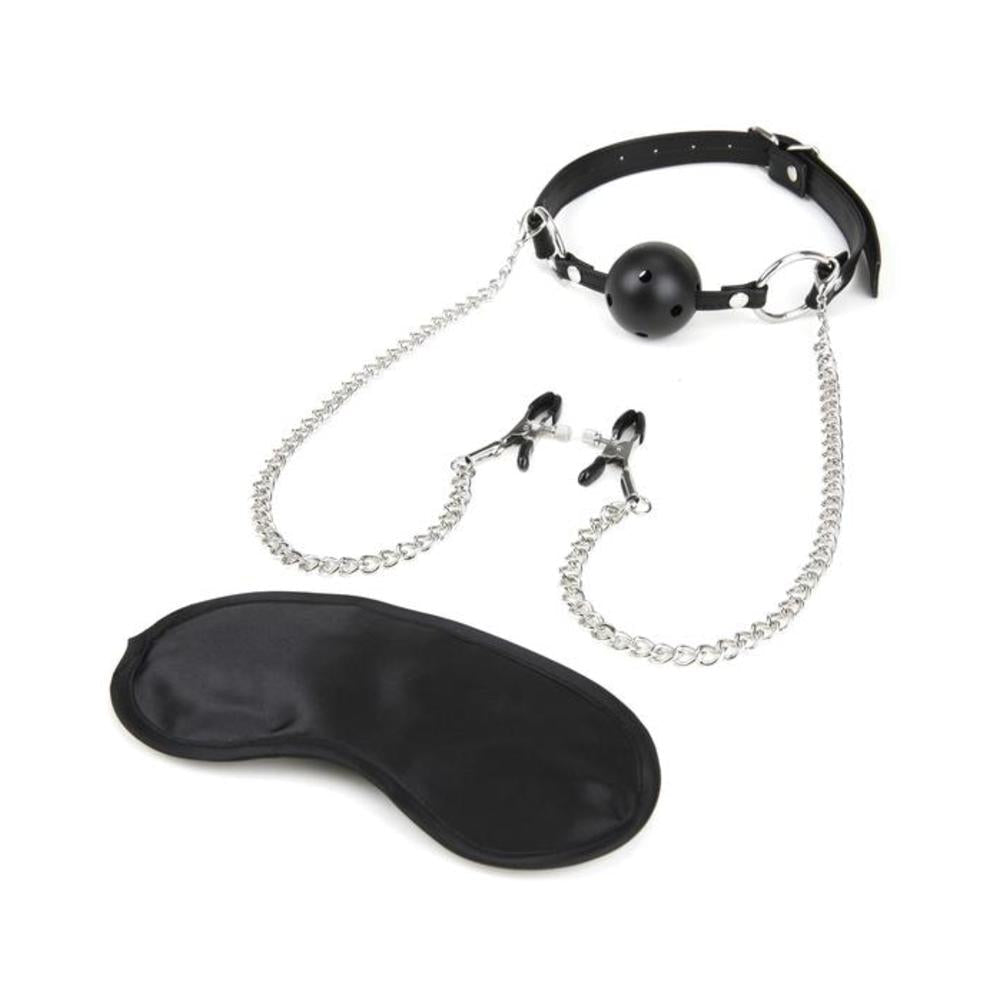 CNVNAL-73693_8a7c68f4f7e9dade8543b04a907be7c1 Lux Fetish Breathable Gag With Nipple Clamp - Image 1
