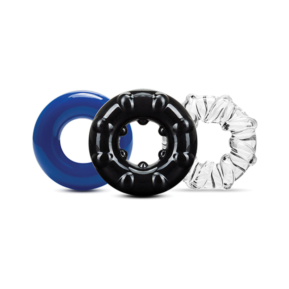 CNVNAL-75033_2_ed473feb-5d2f-4a2a-9cb4-40084dcfa496 Stay Hard Triple Stretch 3pk Cock Rings - Image 1