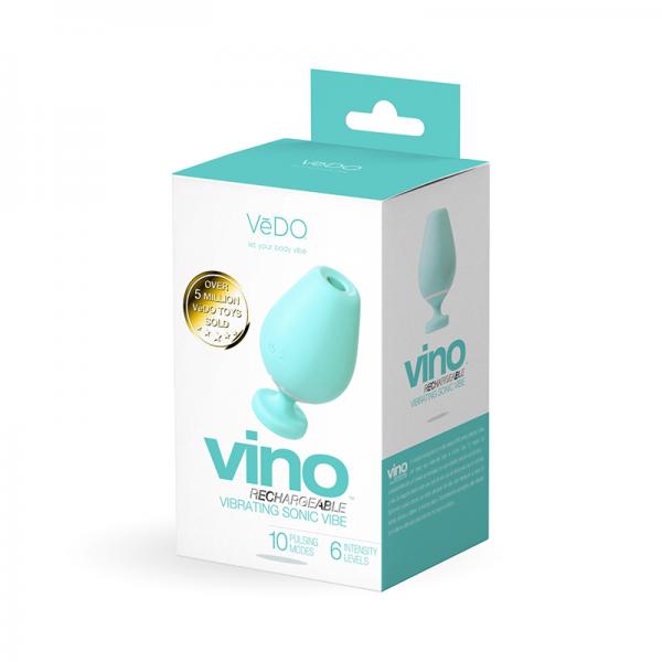 CNVNAL-880786519aa969f148 Vedo Vino Rechargeable Vibrating Sonic Vibe Turquoise - Image 1