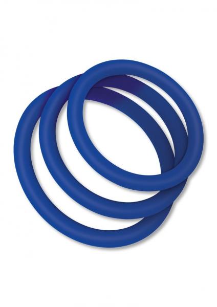 CNVXGN-ZO-60355f86b00b3fe7c Zolo Stretchy Silicone Cock Rings - Blue - Image 1