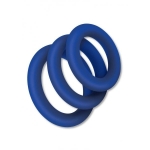 Zolo Extra Thick Silicone Cock Rings - Blue Pack Of 3
