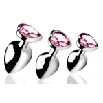Booty Sparks Pink Heart Gem Anal Plug Set - Image 2