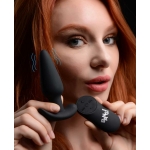 Remote Control 21x Vibrating Silicone Butt Plug - Black