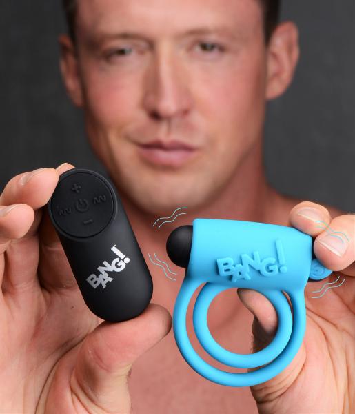 CNVXR-AG572-BLUE5fb78935c3b83 Remote Control 28x Vibrating Cock Ring And Bullet - Blue - Image 1