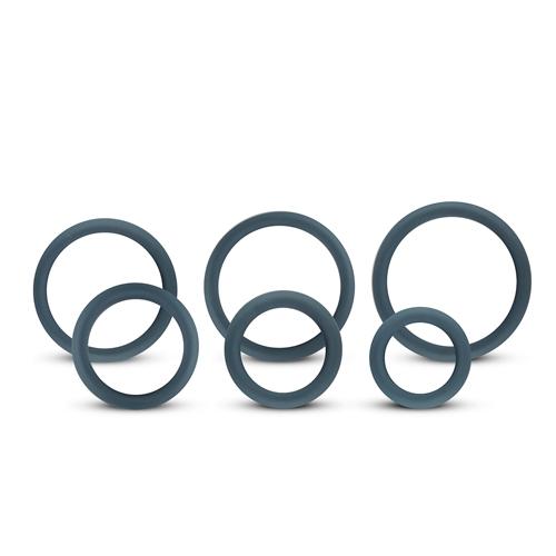 EDCBON0045df9fc3b7431b Boners 6 Pc Wide Cock Ring Set - Black - Image 1