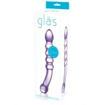 Purple Rain Ribbed Glass Dildo - Image 3