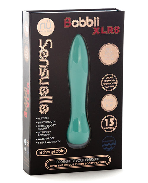 NCBTW67EBLbobbiixlr8vibrator Nu Sensuelle Bobbii Flexible Vibe XLR8 Turbo Boost - Electric Blue - Image 1