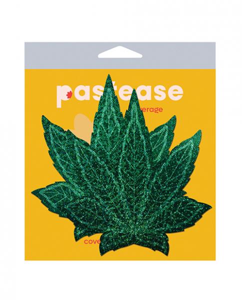 PASCLFIGLTGRP6505727ee875e Pastease Pot Leaf Glitter Green Fuller Coverage - Image 1