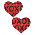 Pastease Shattered Glass Disco Ball Red With Black XO Heart
