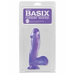 Basix Rubber Works 6.5 Dong w/Suction Cup - Purple