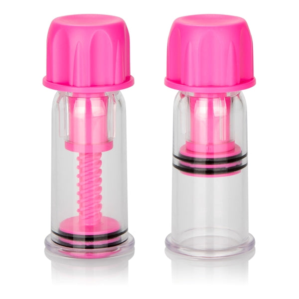SE-2645-10twistsuckerspinkbulk Nipple Play Vacuum Twist Suckers - Pink - Image 1