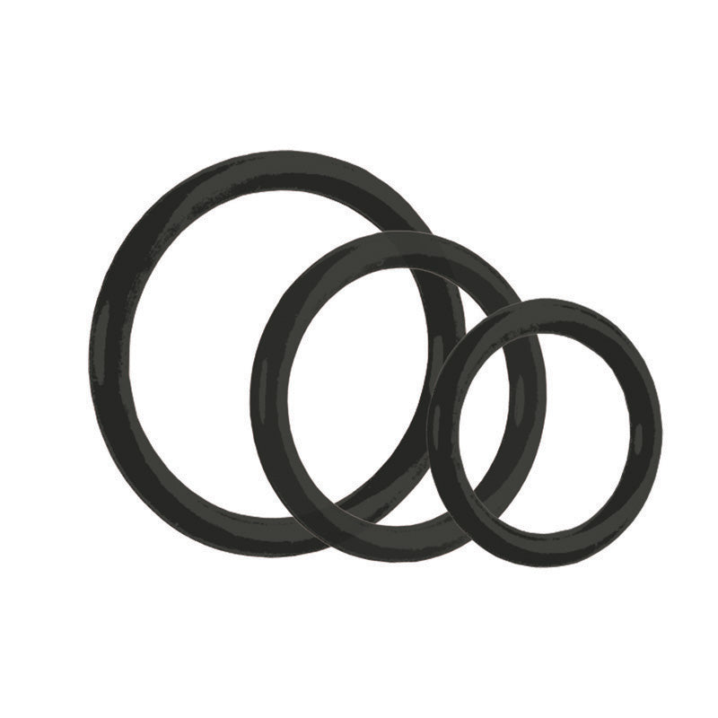 SE142103bulk Tri Rings - Black - Image 1