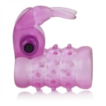 Basic Essentials Stretchy Bunny Enhancer Vibrating Pink - Image 2