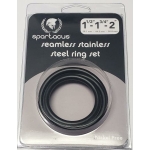 Black Stainless Steel C-ring Set - 1.5 1.75" 2" "