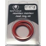 Red Stainless Steel C-ring Set - 1.5 1.75" 2" "