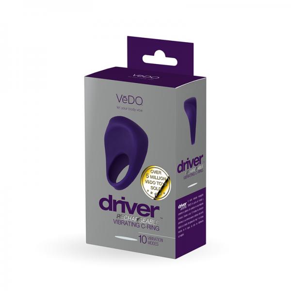 VIR111364fae6f36932f Vedo Driver Rechargeable Vibrating C-ring Purple - Image 1