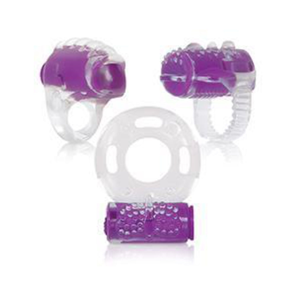 mc-pic_jpg_47ad6ddd-568b-4114-86c6-8cbe63ffb560 Ring True Unique Pleasure Rings Kit Clear Purple 3 Pack - Image 1