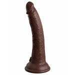King Cock Elite Vibrating Silicone Dual-density Cock With Remote 7 In. Brown - Image 2
